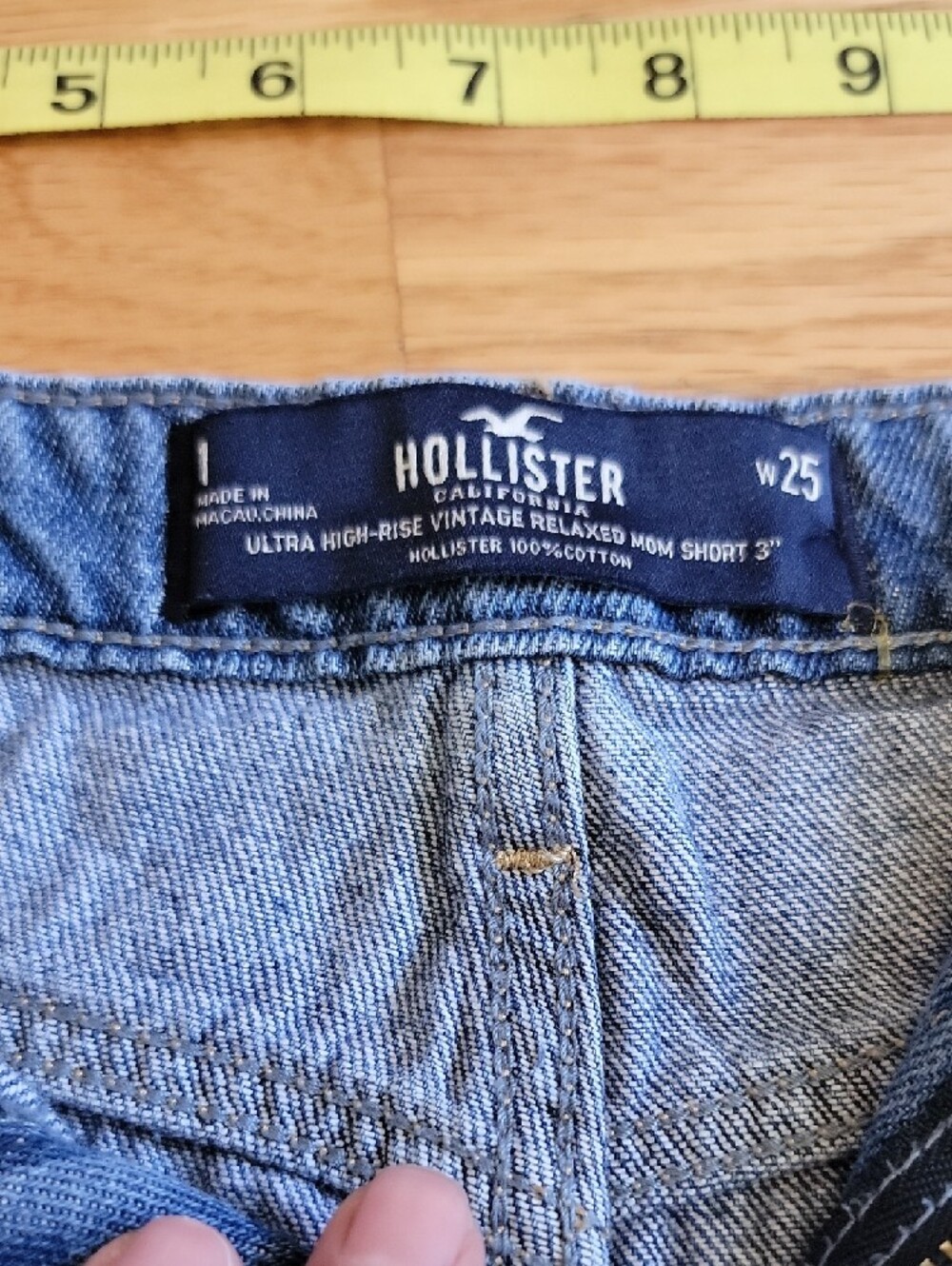 Hollister Blue Denim Floral Appliqué Cutoff Shorts - Picture 2 of 5